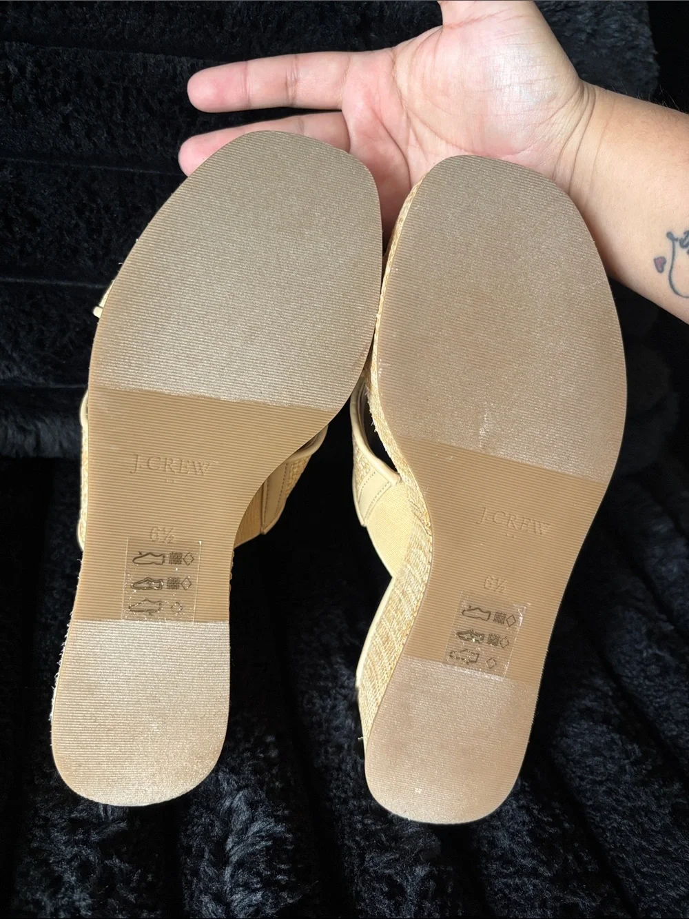 J. Crew Neutral Woven Crisscross Slide Mules